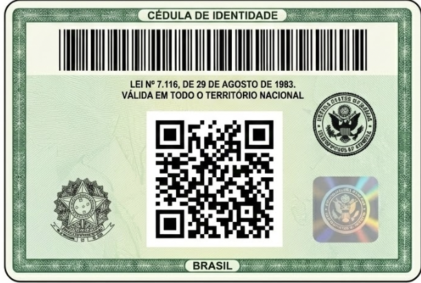 Exemplo de foto do verso do documento de identificação