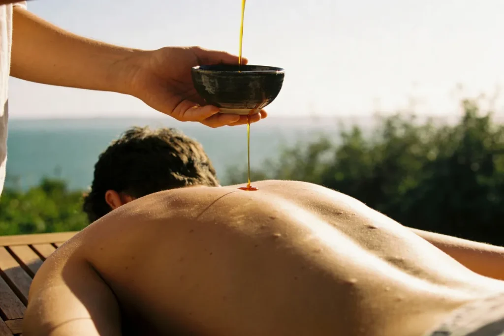 Homem recebendo massagem