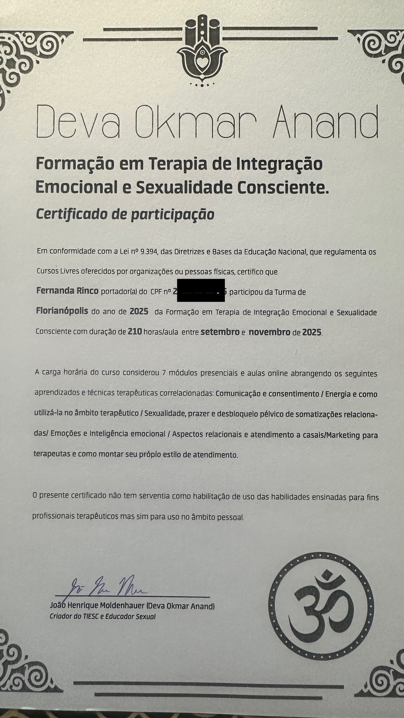 Certificado Profissional