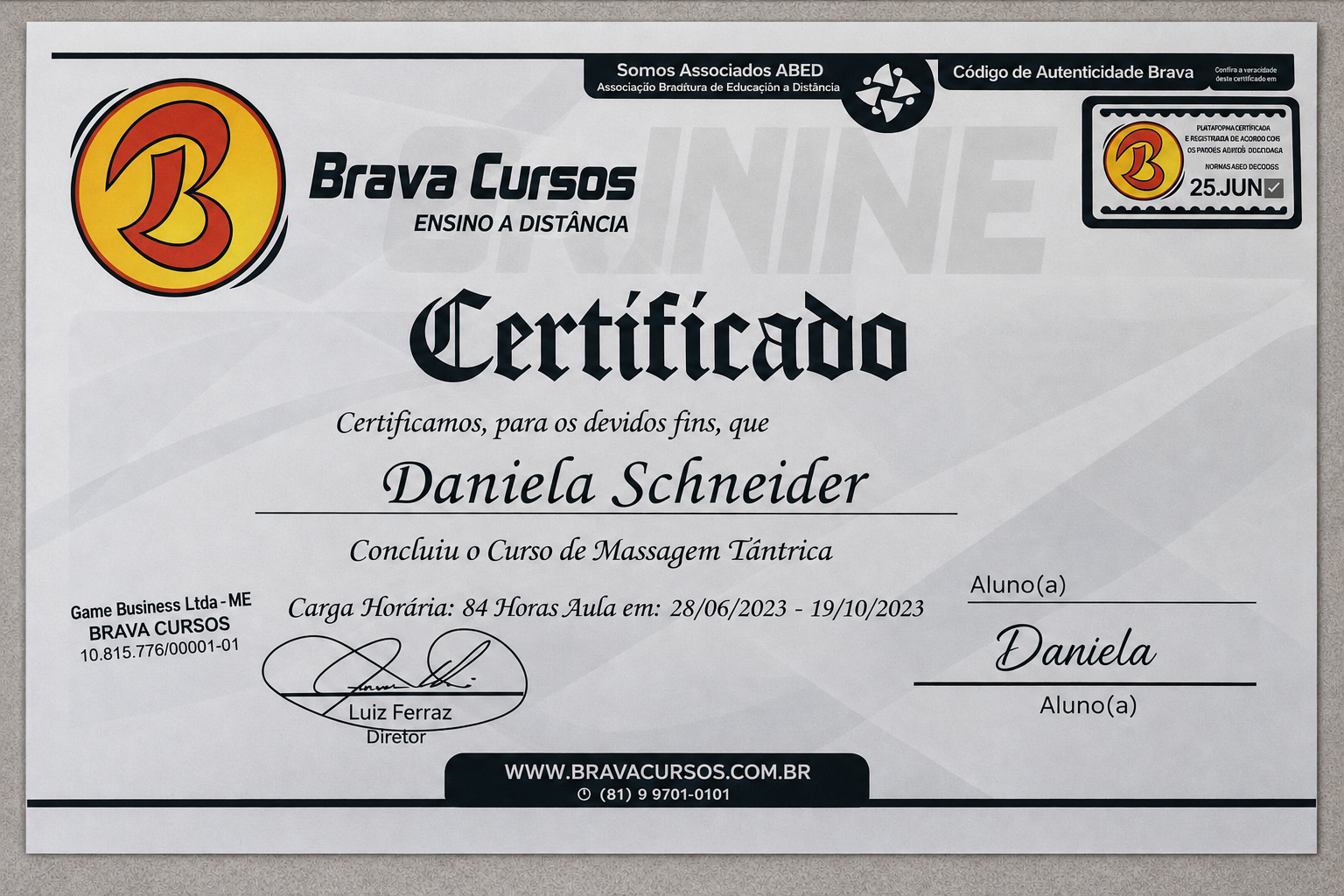 Certificado Profissional