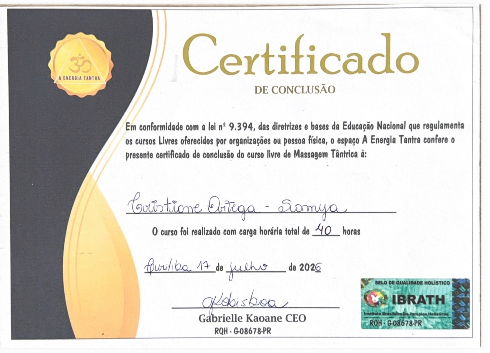 Certificado Profissional