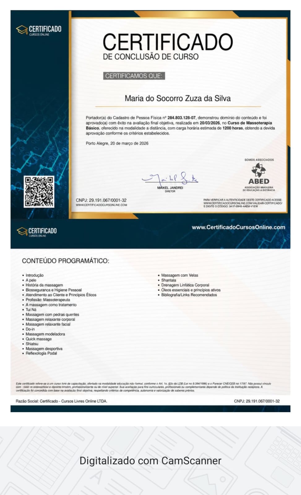Certificado Profissional