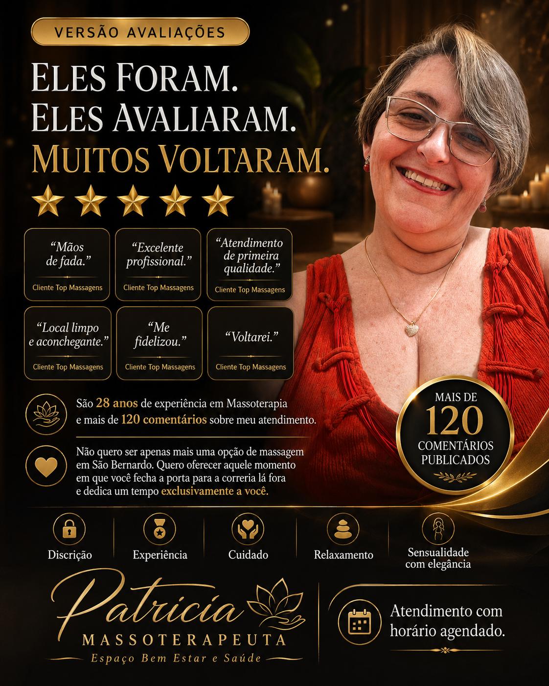 Patricia Massoterapeuta 28 anos de Experiência em todas as categoriSão