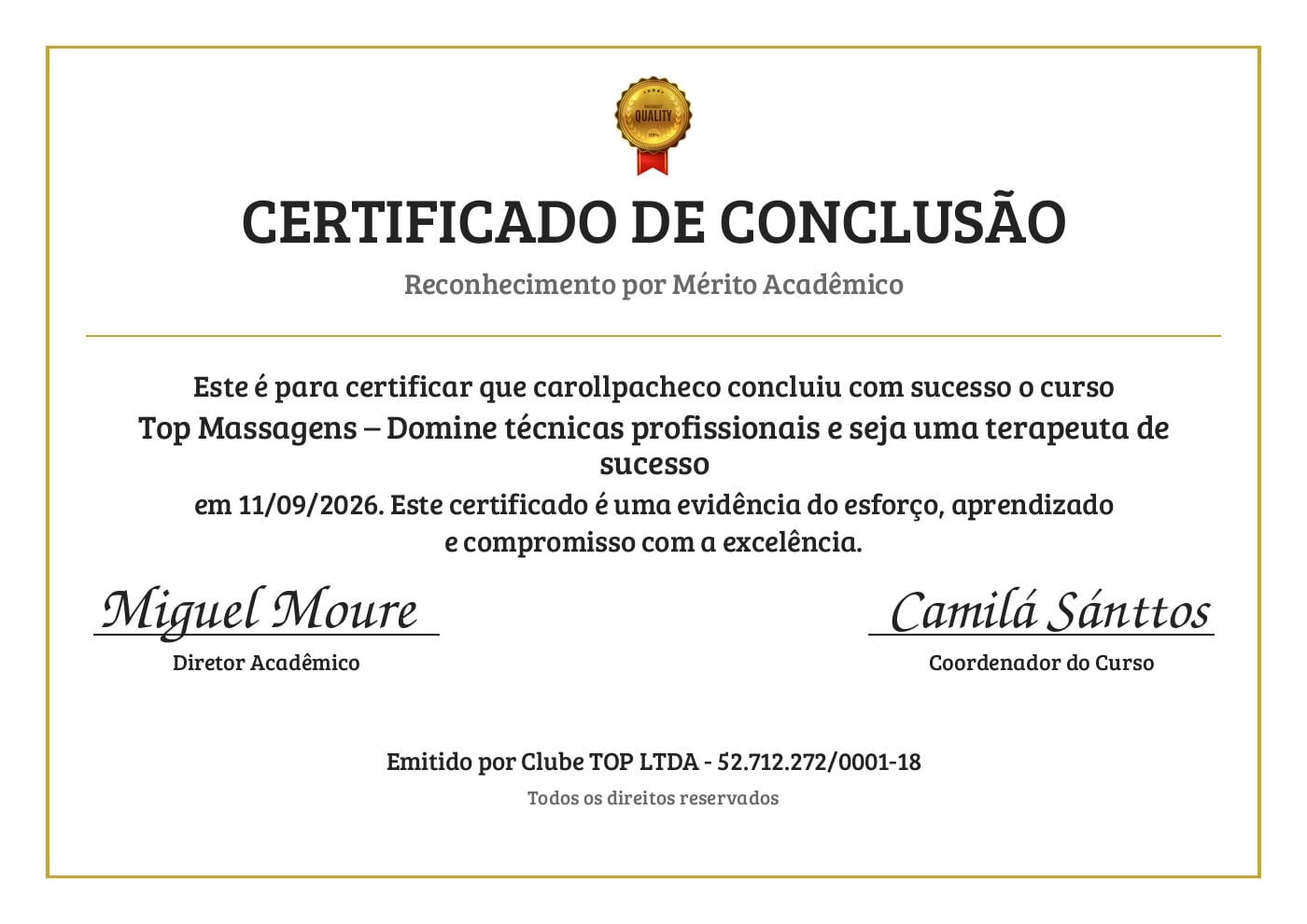 Certificado Profissional