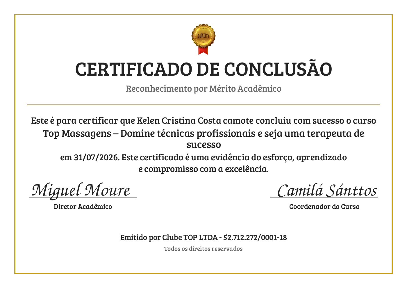 Certificado Profissional