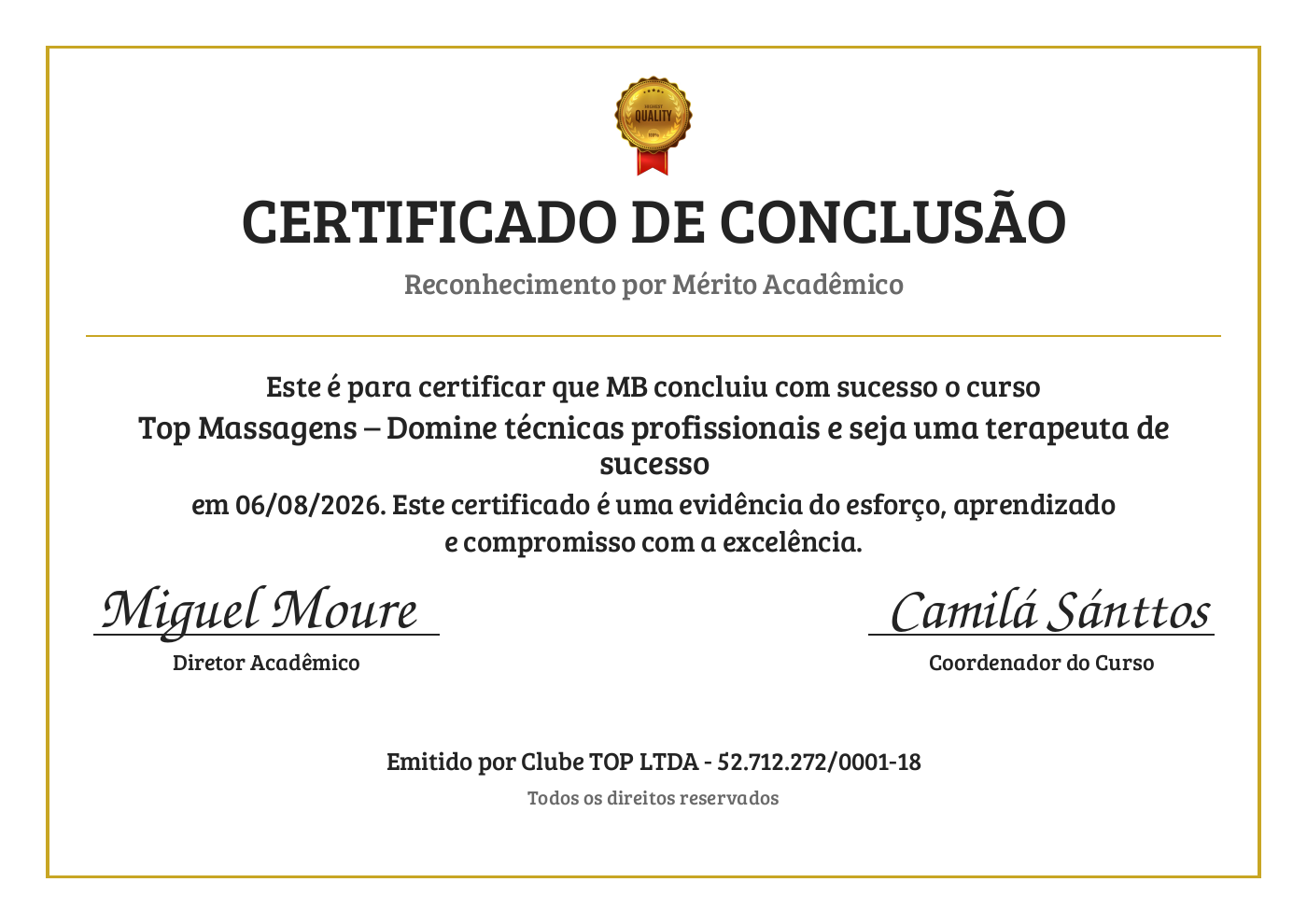 Certificado Profissional