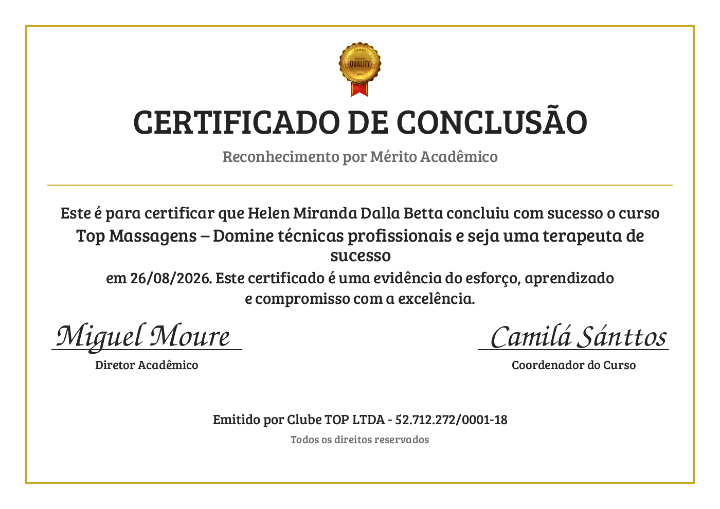 Certificado Profissional