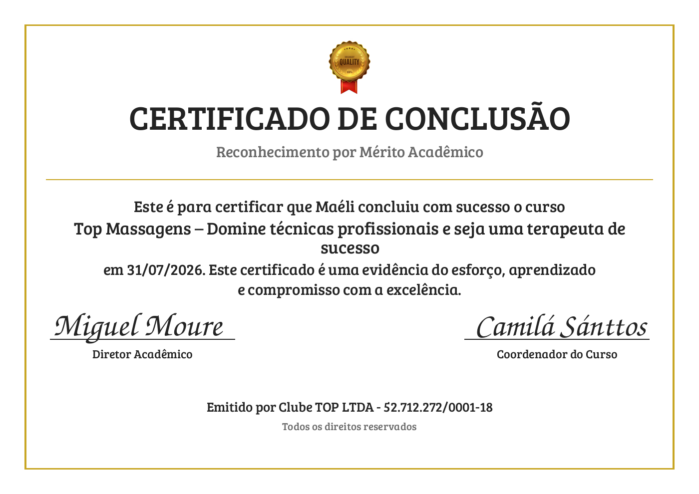 Certificado Profissional